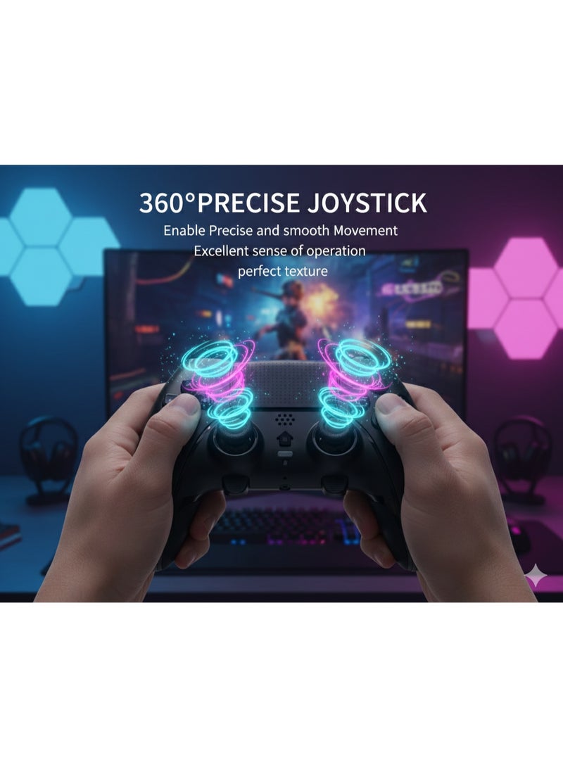 epicarma Wireless Controller for PS5 & PC – DualSense Edge Style Bluetooth Gamepad with 6-Axis Gyro, Custom Rear Triggers, Long Battery Life, PS5 Compatible Gaming Controller - Image 4